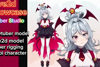 draw and rig live2d design, 2d vtuber rigging, live2d vtuber mode for streaming