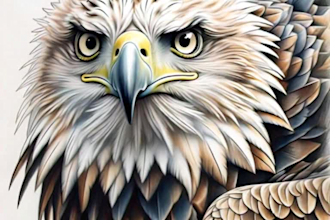 stunning custom color pencil sketch or w and b of birds