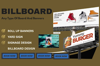 design modern signage, yard sign billboard banner window graphics sign board