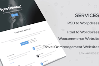 convert PSD to wordpress , figma to wordpress, xd to wordpress with elementor
