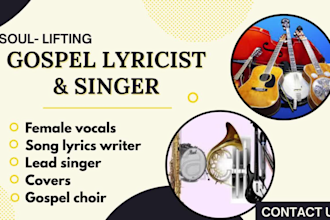 be your versatile lead female gospel singer songwriter, backing vocal harmonies