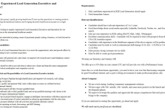 create a perfect job or vacancy description for any position