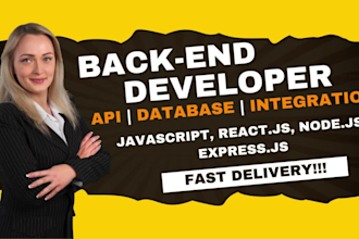 expert nodejs developer for backend integration and apis development