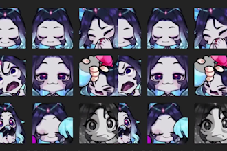 draw custom anime twitch emotes chibi emotes animated vtuber emotes for stream