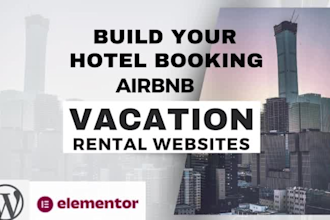build property management website, vacation rental with booking, wordpress, wix