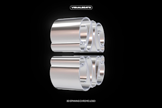 create 3d spinning chrome logo