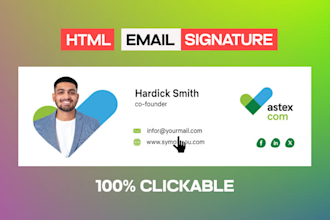 design HTML clickable email signature with animation email signature