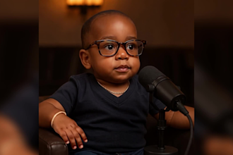 create ai baby podcast video for tiktok, youtube and instagram