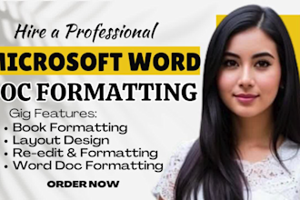 microsoft word document formatting, copy editing, layout design, proofreading