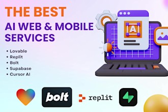 develop and fix mvp web and mobile apps using lovable, replit, bolt, ai tool