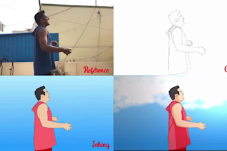 create 2d silhouette, rotoscope, or shadow style character animations