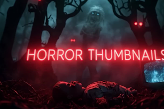 design terrifying horror thumbnails for youtube, tiktok