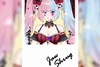 draw anime art chibi live2d vtuber model and rig in high quality anime style pfp