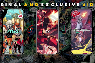 create a comic book shorts youtube channel with videos