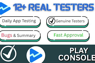 provide real 12 testers for google play console closed testing