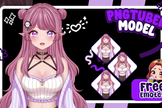 draw custom pngtuber, vtuber live2d, and giftuber model for streaming