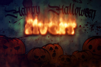 create halloween fire logo