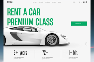 car rental website, car dealership booking website on wix