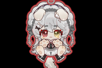 design chibi art and animate loading effects for vtuber