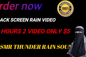 create 10 hour black screen rain video with asmr rain sound