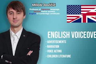 record professional japanese, english and serbian male voice over