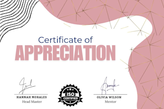 design award winning certificate designs in 24 hours print  digital ready