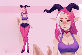 design and rigg live2d vtuber model, vtuber avatar live2d, for live streaming