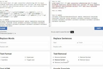 build web app for replace texts, translate, and more