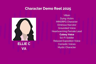 voice your female character for games and audio dramas