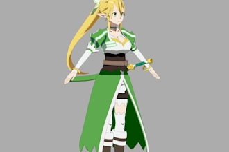 create an anime style 3d model for your project in blender