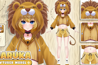 design, rig live2d model, vtuber model, anime live2d rigging, facerig pngtuber