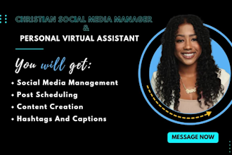 be your christian dedicated personal virtual assistant and social media manager