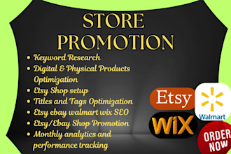 etsy ebay numoday wix walmart product listing optimization for store promotion
