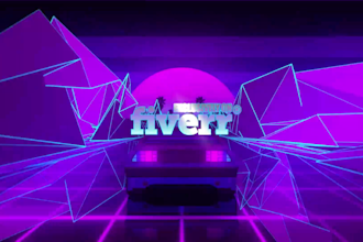 do retro 80s intro video and neon light animation