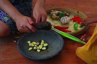make a cooking video with traditional tools in nature