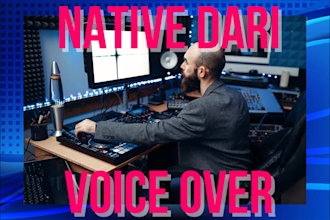 deliver professional dari male voice over