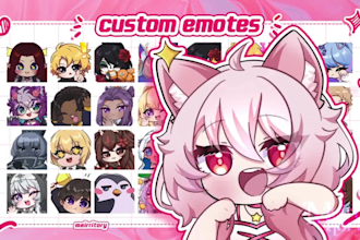 create custom vtuber chibi for twitch emotes or sub badges