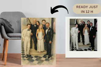 create a custom watercolor portrait of your family or couple