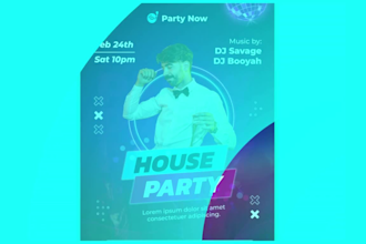 design product flyers, eye catching flyer, party flyer, club flyer