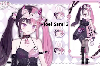 draw and rig male or female vtuber design vseeface vtuber studio facering 2d mod