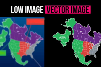 redesign, recreate vector with manually vector trace in high resolution