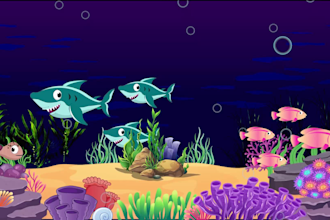 make monetizable animated original fish lullaby, baby videos for youtube channel