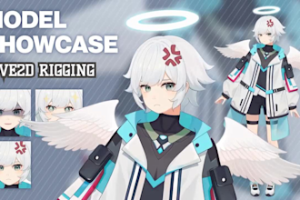 draw and rig 2d vtuber model anime vtuber model live2d vtuber model for streamer