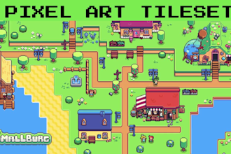 do pixel art pixel tileset game asset top down view isometric game environment