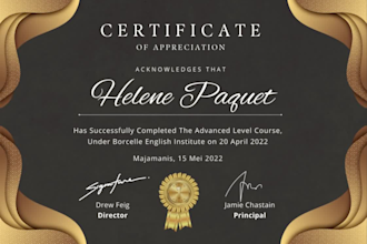 design amazing unique , custom certificate