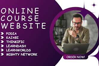 setup mighty networks podia thinkific kajabi learnworlds online course website