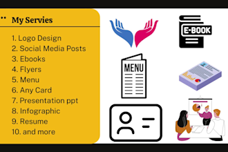 design anything using canva likes flyer card ebook  ppt banners and more