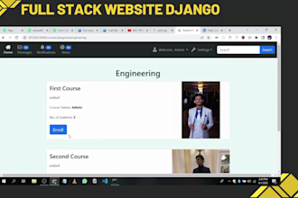 develop a fullstack website using django and html templates