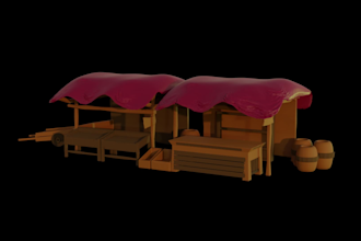 make 3d low poly asset and enviroment for animation and game asset in blender