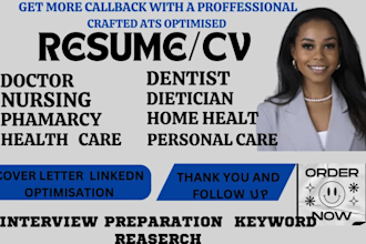 craft an ats resume for medical, nursing, healthcare, biotech, and pharmacy role